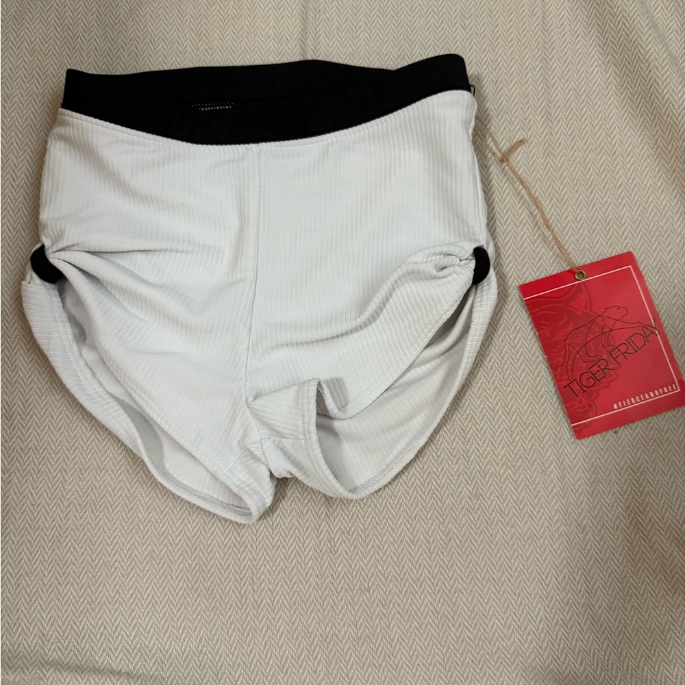 Tiger Friday Black and White Ribbed Bootie Shorts - AXS